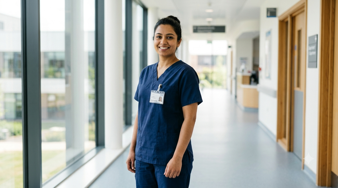 Indian nurse working in NHS UK hospital