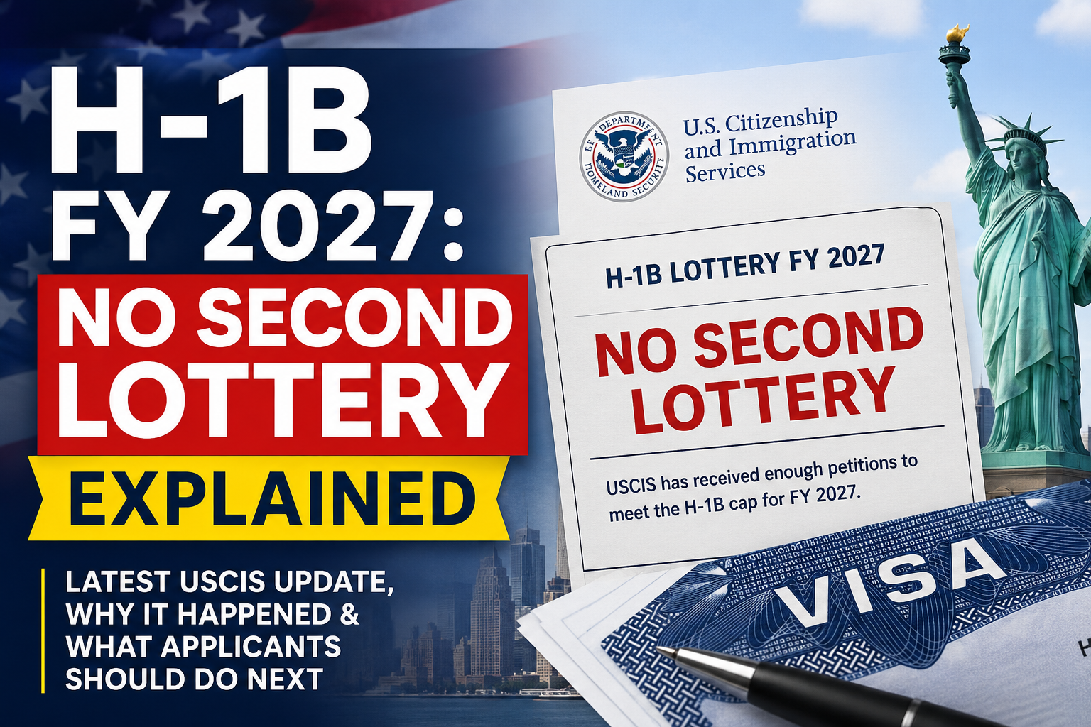 H-1B FY 2027: No Second Lottery Announced